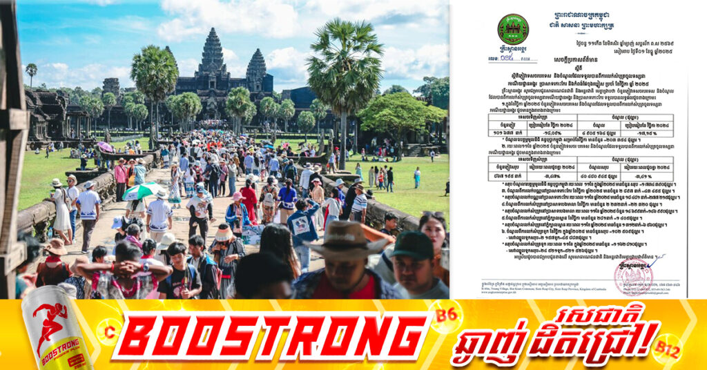 កម្ពុជាទទួលចំណូល ៤០លានដុល្លារពីការលក់សំបុត្រចូលទស្សនារមណីយដ្ឋានអង្គរ នៅរយៈពេល ១១ខែឆ្នាំនេះ ធ្លាក់ចុះ៣%