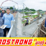 ឯកឧត្តមរដ្ឋមន្ត្រី ថោ ជេដ្ឋា អញ្ជើញចុះពិនិត្យជាក់ស្តែងវឌ្ឍនភាពការងារសាងសង់ច្រាំងទន្លេបាសាក់ ក្នុងក្រុងសំពៅពូន ខេត្តកណ្តាល ដែលសម្រេចបានប្រមាណ ៦០%